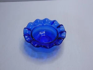 Fenton Blue Glass Small Votive Candle Bowl w Ruffled Rim - Picture 1 of 5