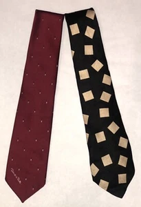Corbatas para hombre VIntage Oscar de la Renta - Juego de dos - Rojas y negras - Imagen 1 de 4