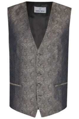 Wilvorst Vest Wedding Suit After Six Anthracite Paisley Pattern 407118 87 065 - Image 1 of 3