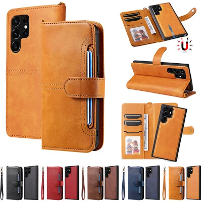 For iPhone 15 Pro Max 14/13/12/11 XS SE3 Luxury Leather Wallet Holder Phone Case - Image 1 of 4