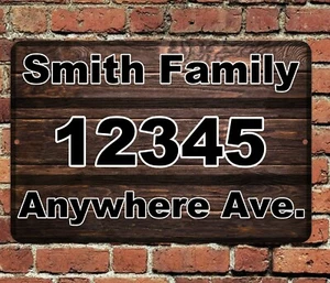 Personalized Home Address Sign Aluminum 8" x 12" Name Street Numbers Plaque Door - Picture 1 of 1