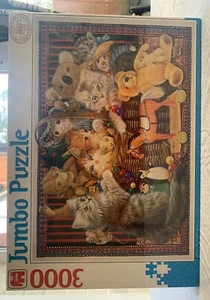 JUMBO (1999) Kittens In Toy Basket 3000 Pcs Jigsaw Puzzle- Lesley Ivory. SEALED - Picture 1 of 4