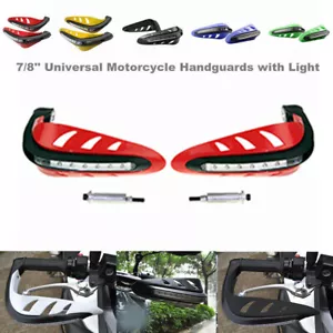 2* Guardamanos para motocicleta Suciedad Bicicleta Guardamanos Luz LED Universal ATV Enduro Rojo - Imagen 1 de 7