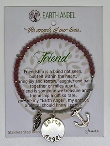 Pulsera Earth Angel Friend Acero Inoxidable Nueva Personalizada Desde y hacia - Imagen 1 de 7