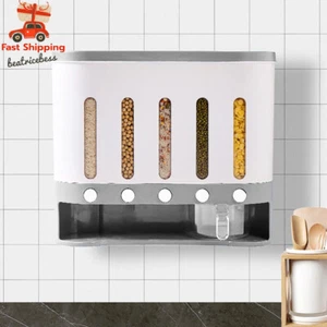 Kitchen Cereal Containers Storage Dry Food Containers Wall Mounted Dispenser - Picture 1 of 17