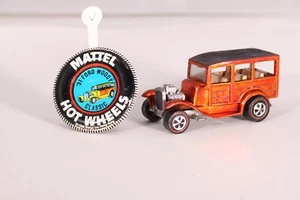 MATTEL HOT WHEELS 1968 REDLINE CLASSIC 31 FORD WOODY SPECTRAFLAME ORANGE USA PIN - Picture 1 of 24