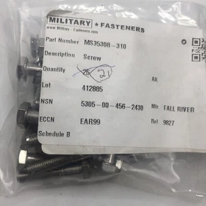 (21) MIL Spec Bolts Fall River MS35308-310 1/4-28, 1.25” Long Hex USA - Picture 1 of 4