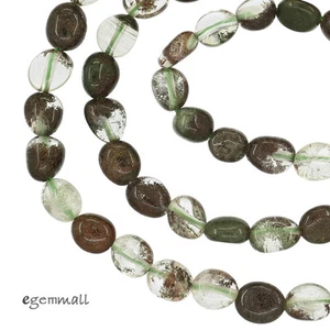 Green Phantom Quartz Free Form Nugget Beads ap. 6mm #78309 - Picture 1 of 2