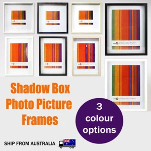 Shadow Box Photo Picture Poster Frame 3 colour options 3d art craft glass frame - Picture 1 of 13