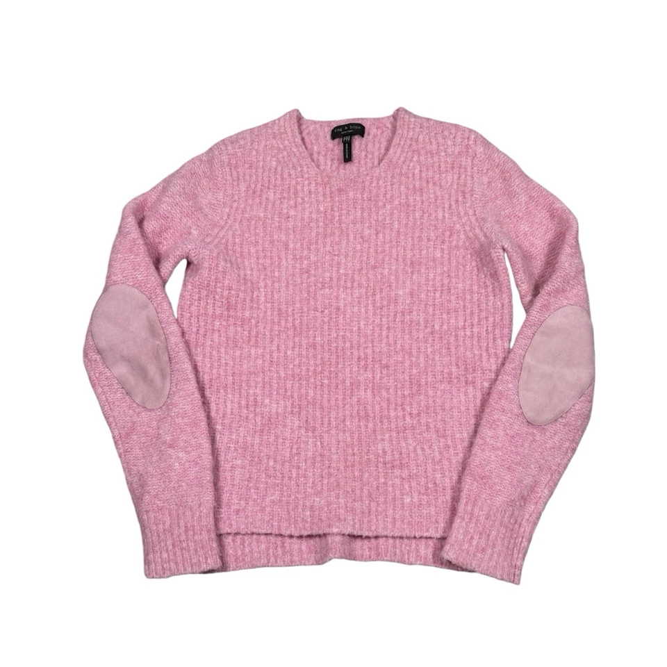 Rag & Bone Merino Wool Blend Sweater Women's XXS Elbow Patch Pullover Knit - Image 1 of 4