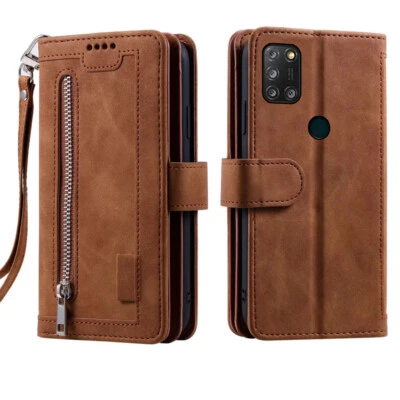 Чехол-бумажник для Alcatel 1B 2021 кожаный на молнии магнитный откидной чехол для телефона карты - Изображение 1 из 4