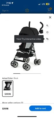 Cochecito de bebé Kolcraft Jeep Wrangler individual para todo tipo de clima negro Foto 1 de 4