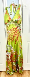 Lime Green Sea Creature Silk ball gown - Picture 1 of 9