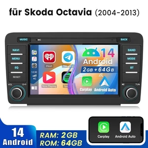 Für Skoda Octavia 2 2004-2013 Android 15 Autoradio GPS Carplay NaVI WIFI BT 64GB - Bild 1 von 12