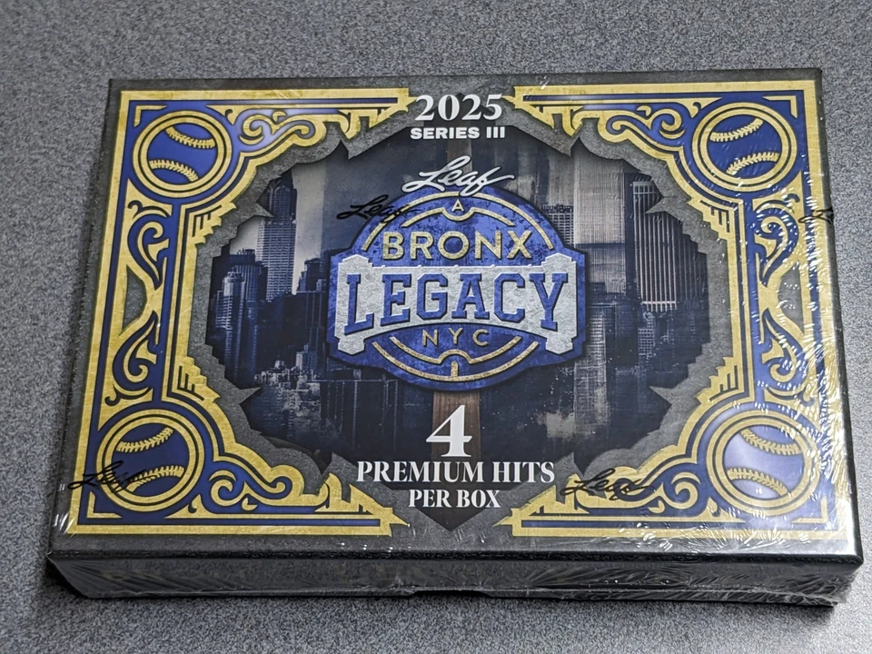 2024 LEAF BRONX LEGACY BASEBALL CAJA DE PASATIEMPOS SELLADA DE FÁBRICA 4 tarjetas premium Yankees Foto 1 de 1