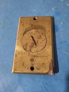 Vintage Brass Single Round Hole Outlet Plate Cover  - Picture 1 of 8