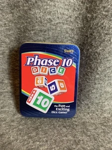 Phase 10 Würfelspiel Fundex 2008 mit Anzeigeblock in Metalldose - nicht komplett ohne Handbuch - Bild 1 von 7