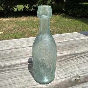 Vintage 1800 bottle water Schenectady, New York W R  green glass - Picture 1 of 5