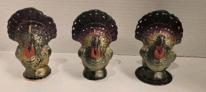 Gurley Thanksgiving Candles Set Three Turkeys Never Burned Vintage Holiday Decor - Picture 1 of 10