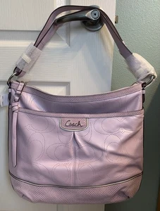 Coach Parker erhöhte lila perforiertes Pythonleder Seesack Schultertasche neu mit Etikett - Bild 1 von 7