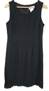 Danni And Nicole Dress Black Sleeveless 90s 00s Size UK 12 US 8 Pleated Hemline - Picture 1 of 4