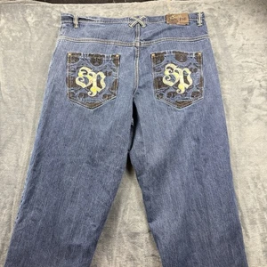 Jeans vintage Southpole 46 rari larghi stile Jnco ricamati ben indossati - Foto 1 di 14