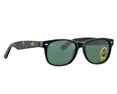 Gafas de sol Ray-Ban RB2132 nuevas Wayfarer clásicas marco tortuga lentes verdes 55 mm Foto 1 de 4