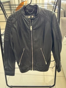 Diesel Leather Jacket, women , size small ,Black, Biker style - Picture 1 of 5