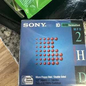 DISQUETTES SONY MICRO 3,5"/DOUBLE FACE HD IBM FORMATÉES — PACK DE 10 ouvertes - Photo 1/2