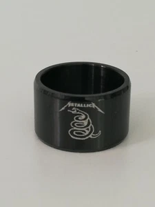 Titanium Men’s Black Stainless Steel Metallica Biker Ring New. - Picture 1 of 6