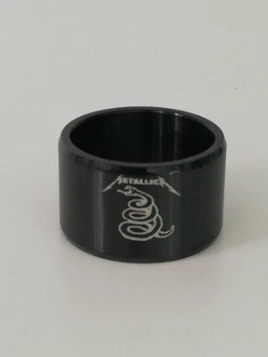 Titanium Men’s Black Stainless Steel Metallica  Biker Ring New. - Image 1 of 4