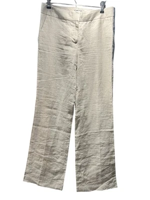 J. Pantalón Crew City Fit de lino pierna ancha talla 0 tiro medio beige para mujer’s Foto 1 de 4