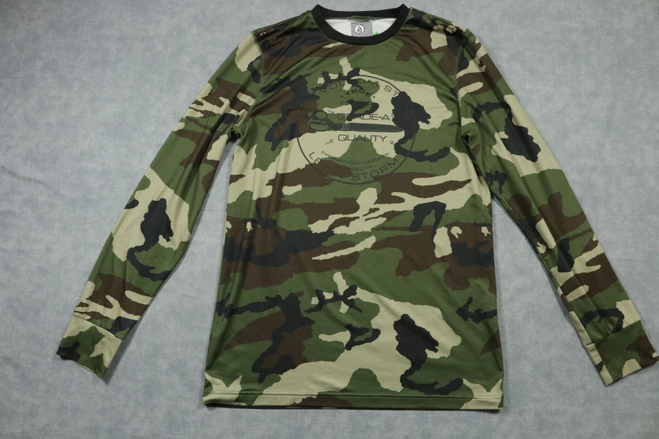 Volcom Stone Shirt Mens Medium Camo Long Sleeve Grade A Quality Graphic Logo - Image 1 of 4
