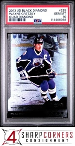 2013 UPPER DECK BLACK DIAMOND QUAD DIAMOND #225 WAYNE GRETZKY HOF PSA 10 - Picture 1 of 2