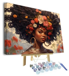 Rebotipy Paint by Number for Adults DIY Black Girls Painting Art Beautiful Af... - Picture 1 of 7