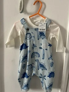 Next Dinosaur Baby Boys 0-3months 2-Piece Set Blue Never Worn - Picture 1 of 1