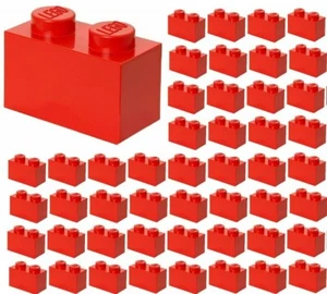 ☀️Lego x50 RED 1x2 Bricks building blocks Part Pieces Bulk Lot Legos #3004 - Picture 1 of 1