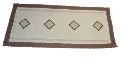 Webtischdecke, Läufer, 70er Vintage braun-beige  120 x 55 cm Omas Couchtisch - Bild 1 von 3