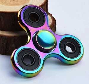 Metal Fidget Spinner Rainbow Fast Smooth R188 Bearing Focus Toy Quiet Fun Best - Picture 1 of 4