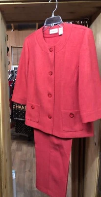 女士 2 件套裤子套装:Alfred Dunner 尺寸 16 色锈橙色 — 第 1/4 张图片