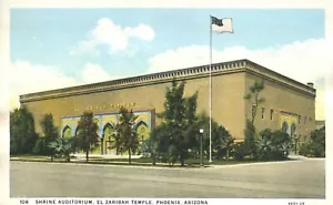 Postal Shrine Auditorium El Zaribah Temple Phoenix Arizona 1929 - Imagen 1 de 2