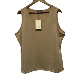 Camiseta sin mangas NYDJ para mujer L XL tostada neutra sin mangas elástica cuello en V carcasa básica nueva - Imagen 1 de 7