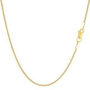 14k Yellow Gold Round Wheat Chain Necklace, 1.15mm, 24" - Picture 1 of 5