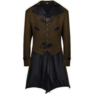 Mens Victorian Tailcoat Renaissance Pirate Gothic Medieval Steampunk Jackets Top