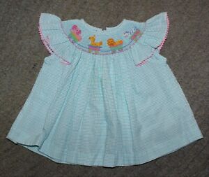 Anavini Baby Girls Smocked Dress - Size 12 Months - EUC
