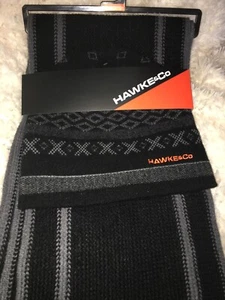 Hawke & Co Winter Beanie Hat and Scarf Set Black And Gray new - Picture 1 of 4