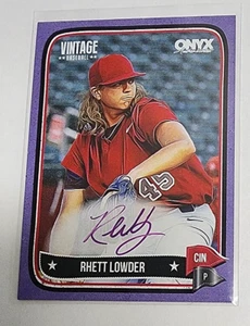 RHETT LOWDER 2024 Onyx Vintage Rookie RC Purple Ink Auto #d 1/10 (First 1/1) - Picture 1 of 2