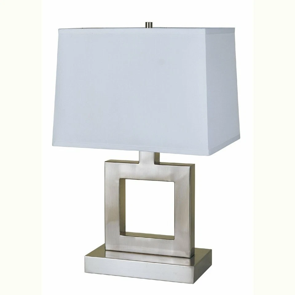 Lámpara de mesa de metal de níquel satinado de 22 pulgadas plateada ORE 8137S Foto 1 de 1