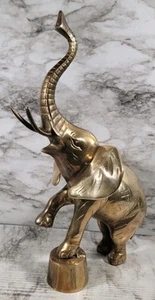 Vintage Brass Circus Elephant / 15 Inches Tall / Good Condition - Picture 1 of 17