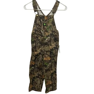 John Deere Overalls Bib Jeans Dungarees Youth Boys Size 6 Camo Mossy Oak NEW - Picture 1 of 6